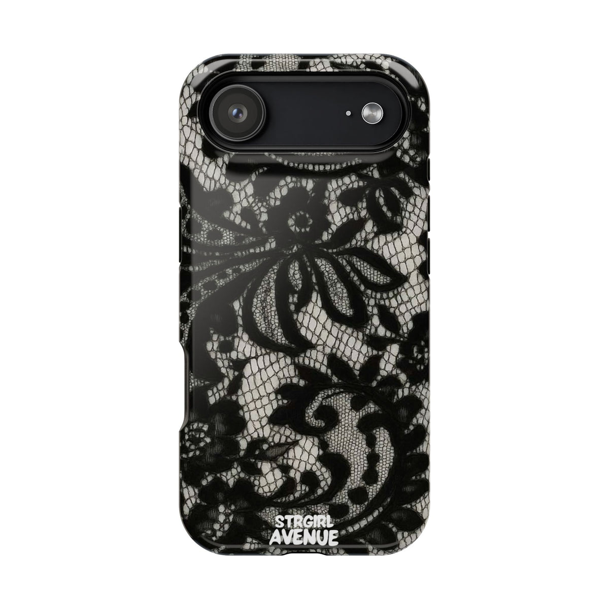 “Lacey black” protective phone case