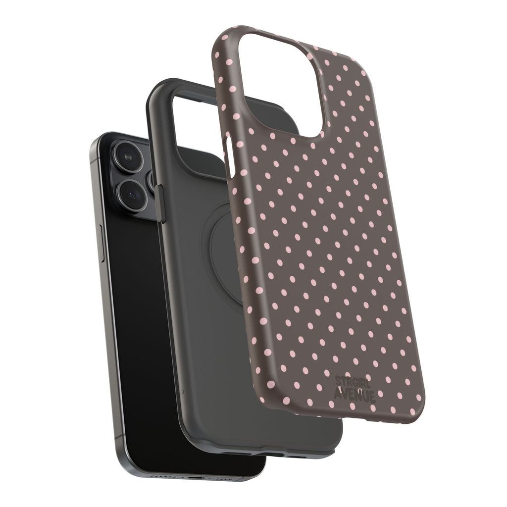 “Straw choc dots” protective phone case