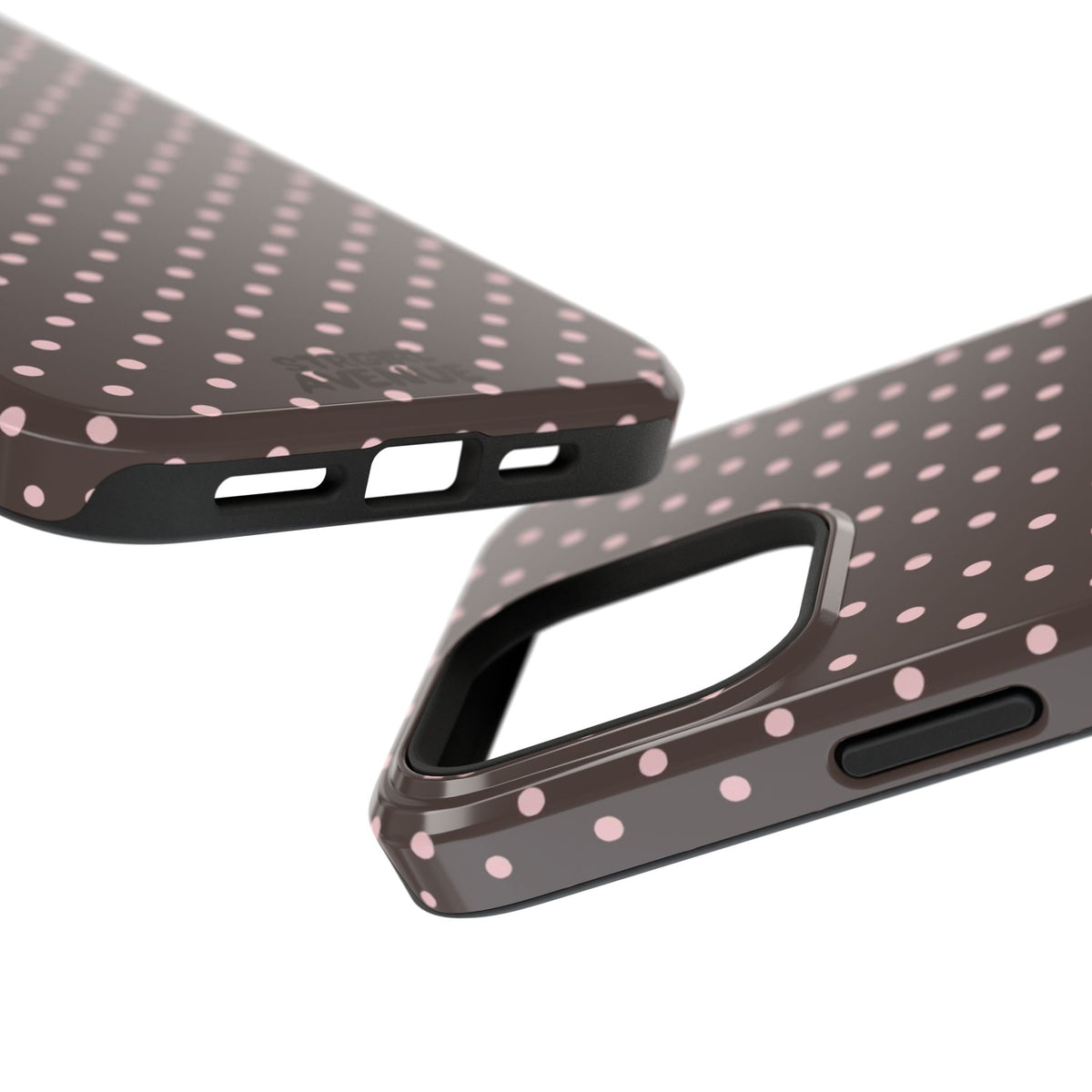 “Straw choc dots” protective phone case