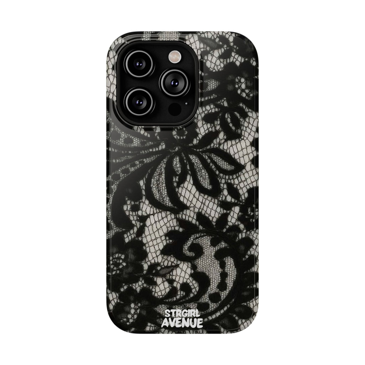 “Lacey black” protective phone case