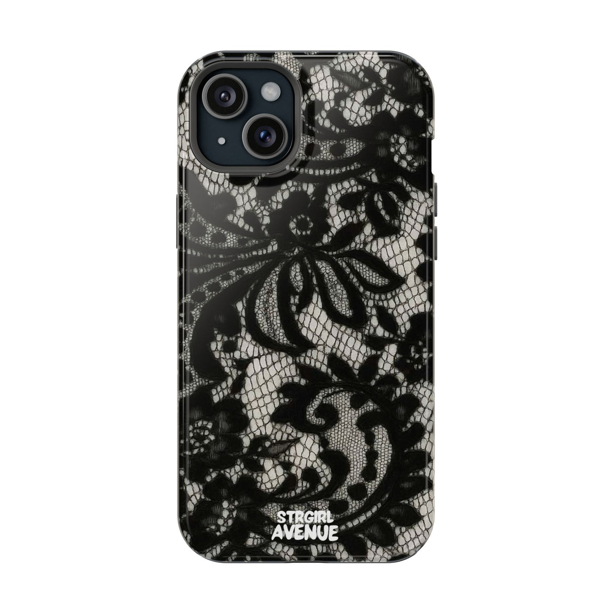 “Lacey black” protective phone case